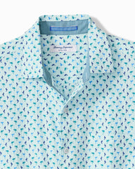 Big & Tall Nova Wave Flock It to You Cotton-Blend Shirt - Scandia Blue