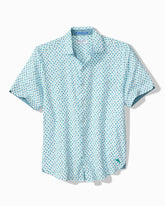 Big & Tall Nova Wave Flock It to You Cotton-Blend Shirt - Scandia Blue