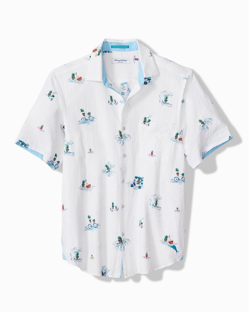 Big & Tall Nova Wave Pineapple Pete Cotton-Blend Shirt - White