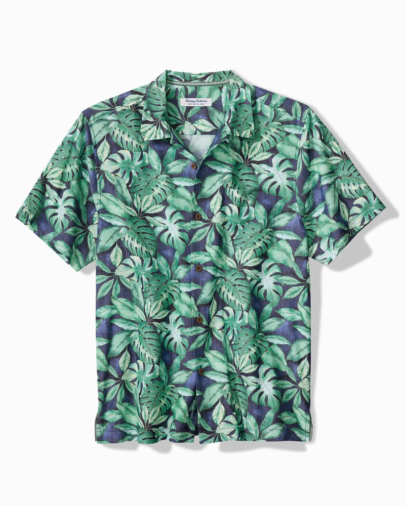 Big & Tall Coastal Ease Tropic Fringe IslandZone Camp Shirt - Coastline