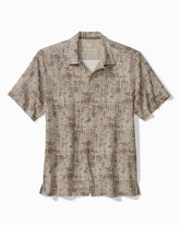 Big & Tall Bamboo Weave Silk Camp Shirts - Chinchilla