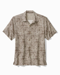 Big & Tall Bamboo Weave Silk Camp Shirts - Chinchilla