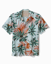 Big & Tall Tidal Fronds Silk Camp Shirt - Pale Opal