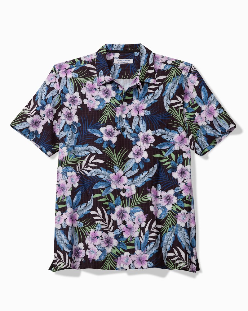 Big & Tall Bahama Coast Midnight Flora IslandZone Shirt - Black
