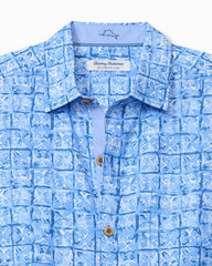 Big & Tall Coastal Ease Carrico Tiles IslandZone Camp Shirt - Dusty Icicle