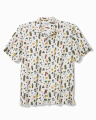 Big & Tall Coastal Ease Shake & Sip IslandZone Camp Shirt - Light Sanddollar