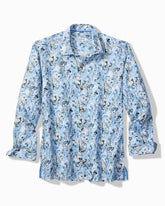 Big & Tall Tidal Echoes Linen Long-Sleeve Shirt - Clear Sky Blue