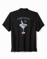 Big & Tall Sailor's Swirl Silk Camp Shirt - Matte Black