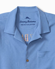 Big & Tall Hangin' With the Guys Silk Camp Shirt - French Blue