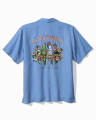 Big & Tall Hangin' With the Guys Silk Camp Shirt - French Blue
