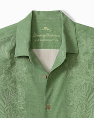 Big & Tall Kona Luxe Border Silk Camp Shirt - Natural Mint