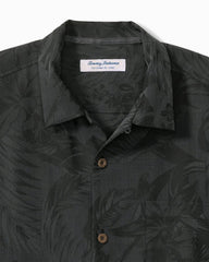 Big & Tall Coastal Ease Botanic Loom IslandZone Camp Shirt - Black
