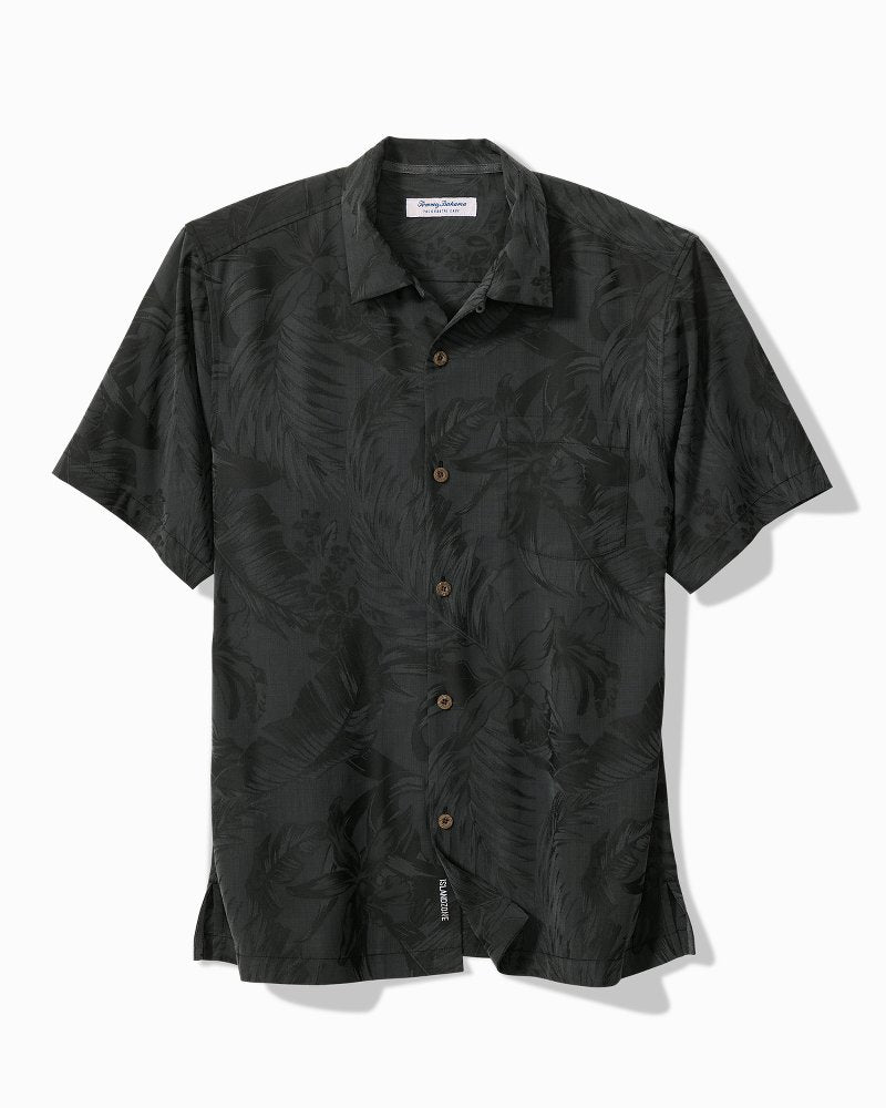 Big & Tall Coastal Ease Botanic Loom IslandZone Camp Shirt - Black