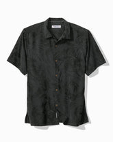 Big & Tall Coastal Ease Botanic Loom IslandZone Camp Shirt - Black