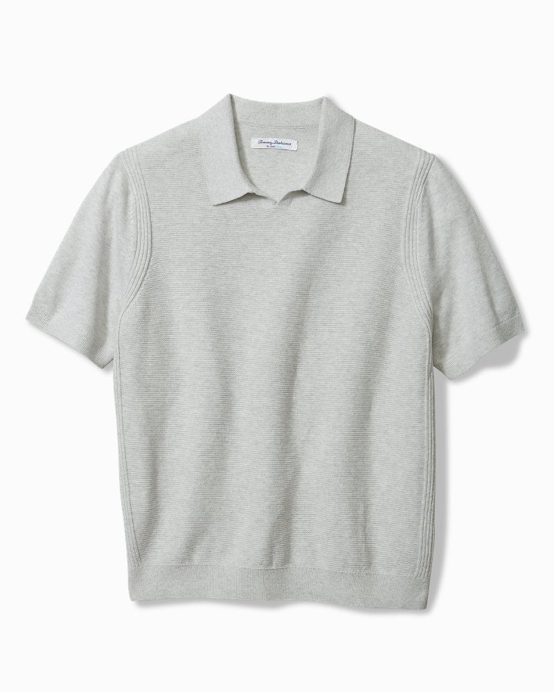 Big & Tall Capri Cove IslandZone® Sweater Polo - Heather Grey