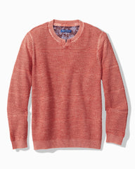 Big & Tall Saltwater Textured Abaco Sweater - Red Ginger