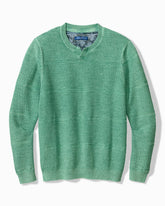 Big & Tall Saltwater Textured Abaco Sweater - Azure Water