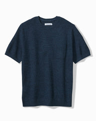 Big & Tall Salthill Pocket Cotton-Blend Crew Sweater - Insignia Blue Heather