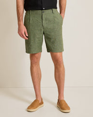 Big & Tall Isla Sands Stripe Stretch-Linen Shorts - Celadon