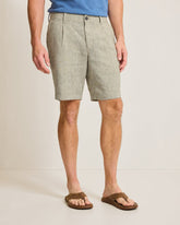 Big & Tall Isla Sands Stripe Stretch-Linen Shorts - Beach