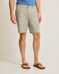 Big & Tall Isla Sands Stripe Stretch-Linen Shorts - Beach