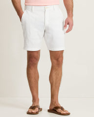 Big & Tall Beach Coast Stretch-Linen Shorts - White