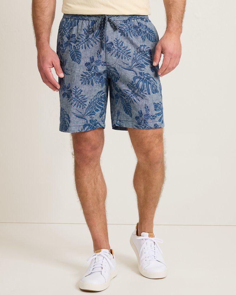 Big & Tall Midnight Harbor Stretch-Linen E-Waist Shorts - Insignia Blue