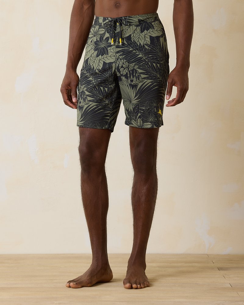 Big & Tall Baja Santiago Palms Boardshorts - Black