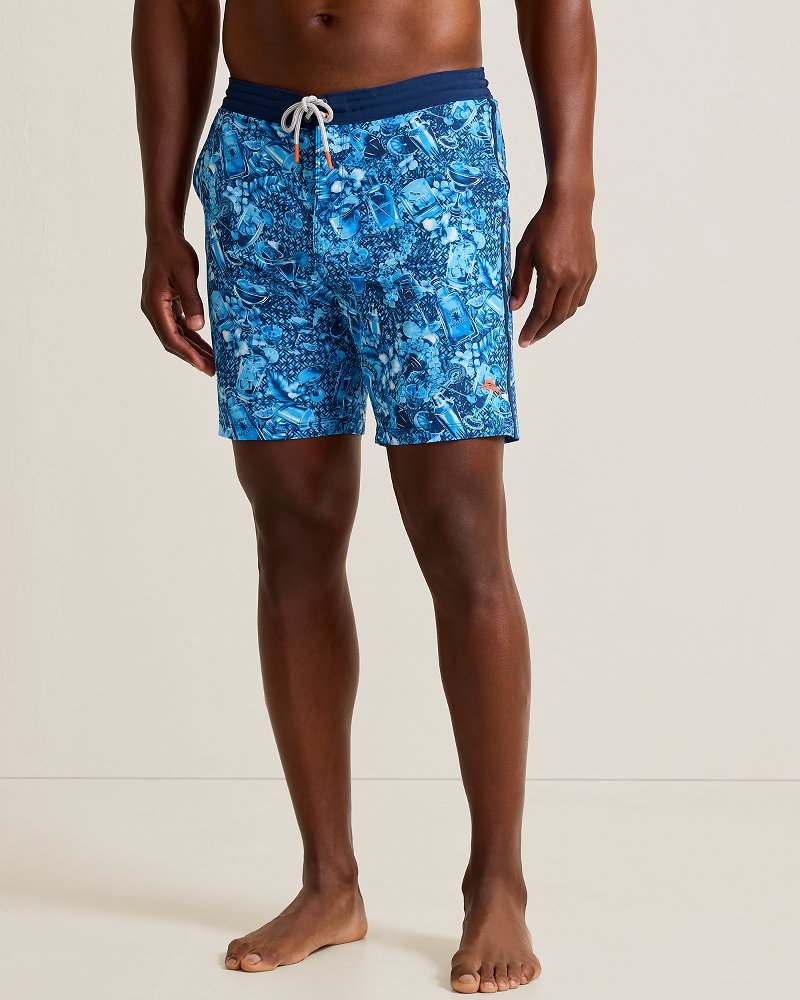 Big & Tall Baja Island Mixer Boardshorts - Cobalt Haze