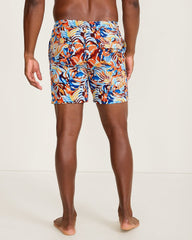 Big & Tall Naples Royal Palms Swim Trunks - Aqua Mist
