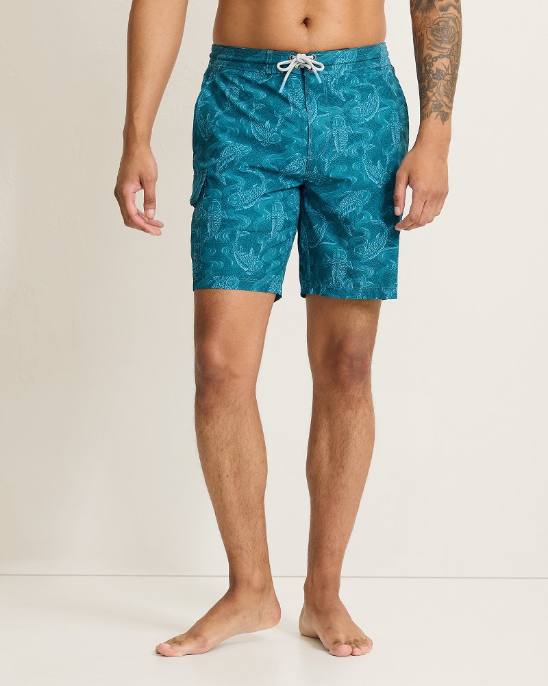 Big & Tall Baja Feeling Koi-Ful Boardshorts - Malachite