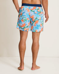 Big & Tall Naples Goa Tropical Swim Trunks - White