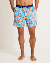 Big & Tall Naples Goa Tropical Swim Trunks - White