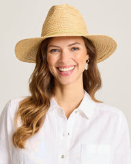 Raffia Braid Continental Hat - Natural