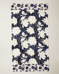 Gilded Petals Wrap Scarf - Midnight Navy