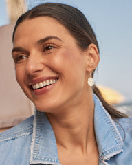 Island Essence Hibiscus Drop Earrings - Gold