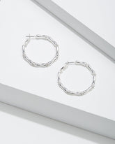 Island Essence Bamboo Hoop Earrings - Silver