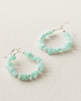 Harbor Glow Beaded Teardrop Drop Earrings - Silver