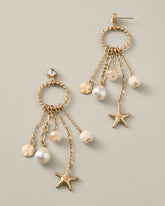 Sunset Tides Chain & Charm Drop Earrings - Gold