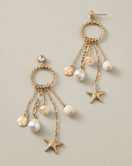 Sunset Tides Chain & Charm Drop Earrings - Gold