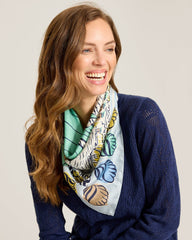 Sail Away Silk Square Scarf - Chambray