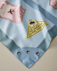 Travel Stickers Square Silk Scarf - Blue Shadow