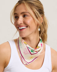 Vintage Luggage Silk Square Scarf - Multicolor