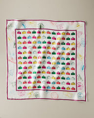 Vintage Luggage Silk Square Scarf - Multicolor
