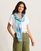 Painted Plaid Wrap - Ultramarine