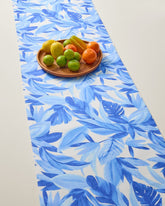Blue Fronds Cotton Table Runner - Multicolor