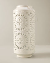 16-Inch Enamel Lantern - White