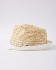 Jordan Raffia Fedora Hat - White