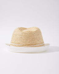Jordan Raffia Fedora Hat - White
