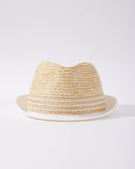 Jordan Raffia Fedora Hat - White